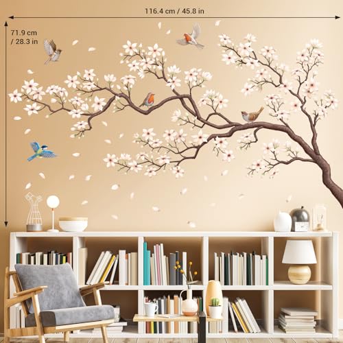 Vinilo decorativo flores cerezo blanco 2 piezas miniatura 7