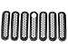 Bestong [Upgrade Clip in Version] 7 Pcs Front Mesh Grille Front Grill Inserts Kit Compatible for Jeep Wrangler Rubicon Sahara JK 2007-2017 (Black, with key hole)