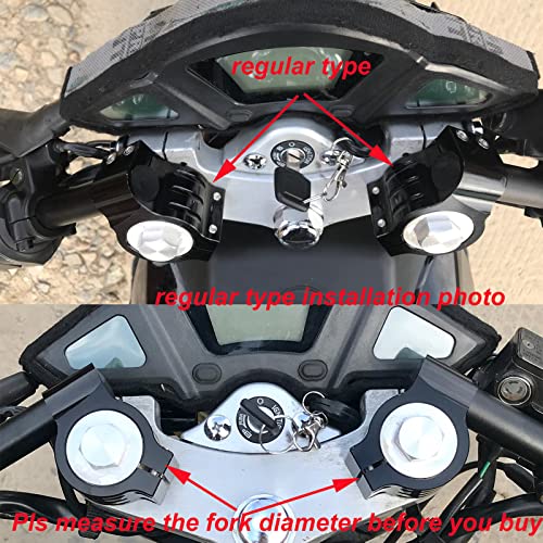 Image of 43mm Clip ons Handlebar Fit for Fork Tube 43mm cafe Racer Motorcycle handlebars 7 /8 inch, 43 mm Clip on Assembly CNC Black Bars