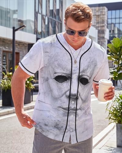 Image of 99TIMORO Fathers Holiday Graphic Baseball Jersey Shirts for Men and Women, Street Wear Funny Short Sleeve Top, Summer