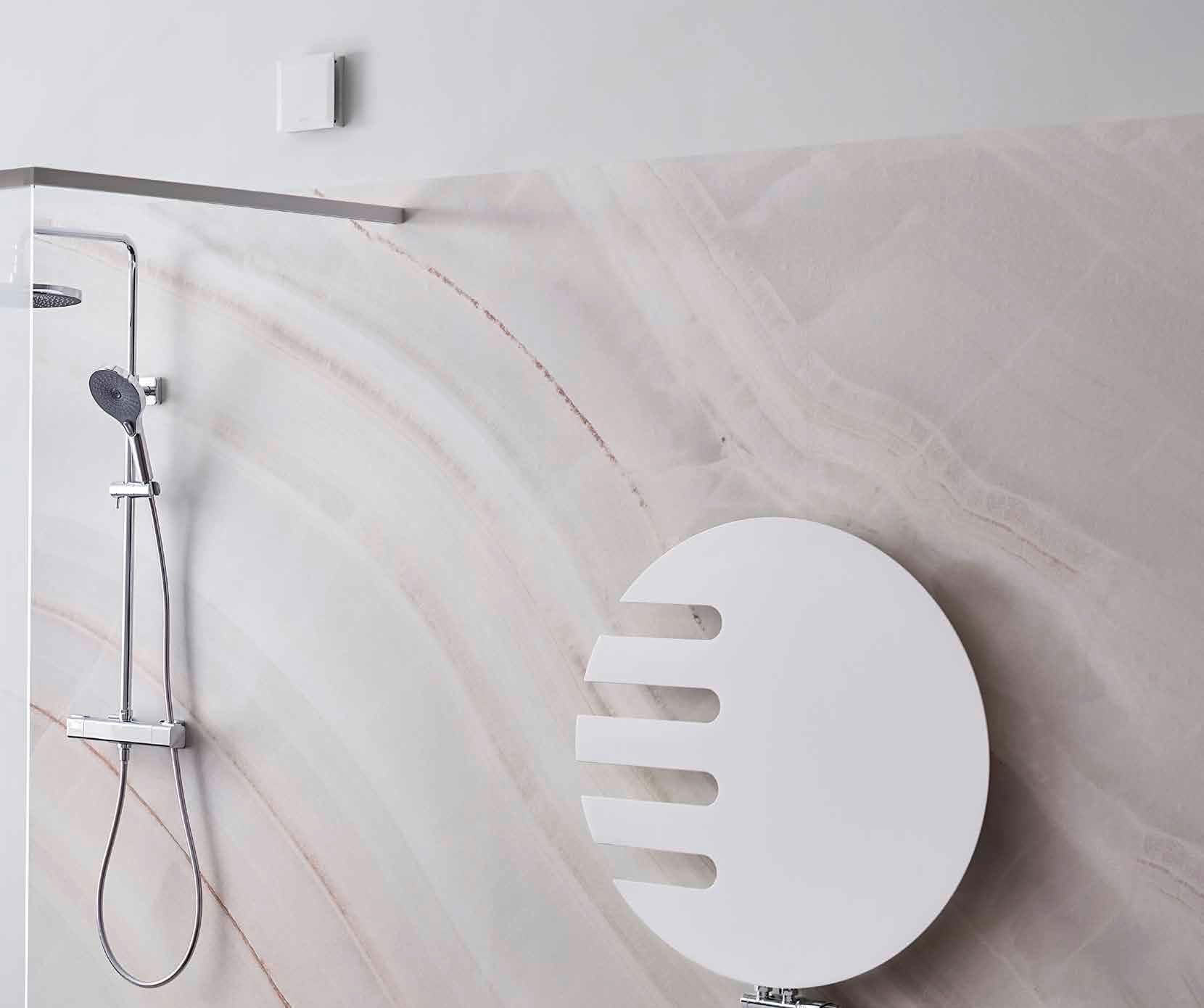 Helios M1/100 - Ventilador de baño con control de seguimiento, control de humedad, detector de movimiento, color blanco, para ventilación en el baño y el inodoro, contra la humedad y el moho, 100 mm