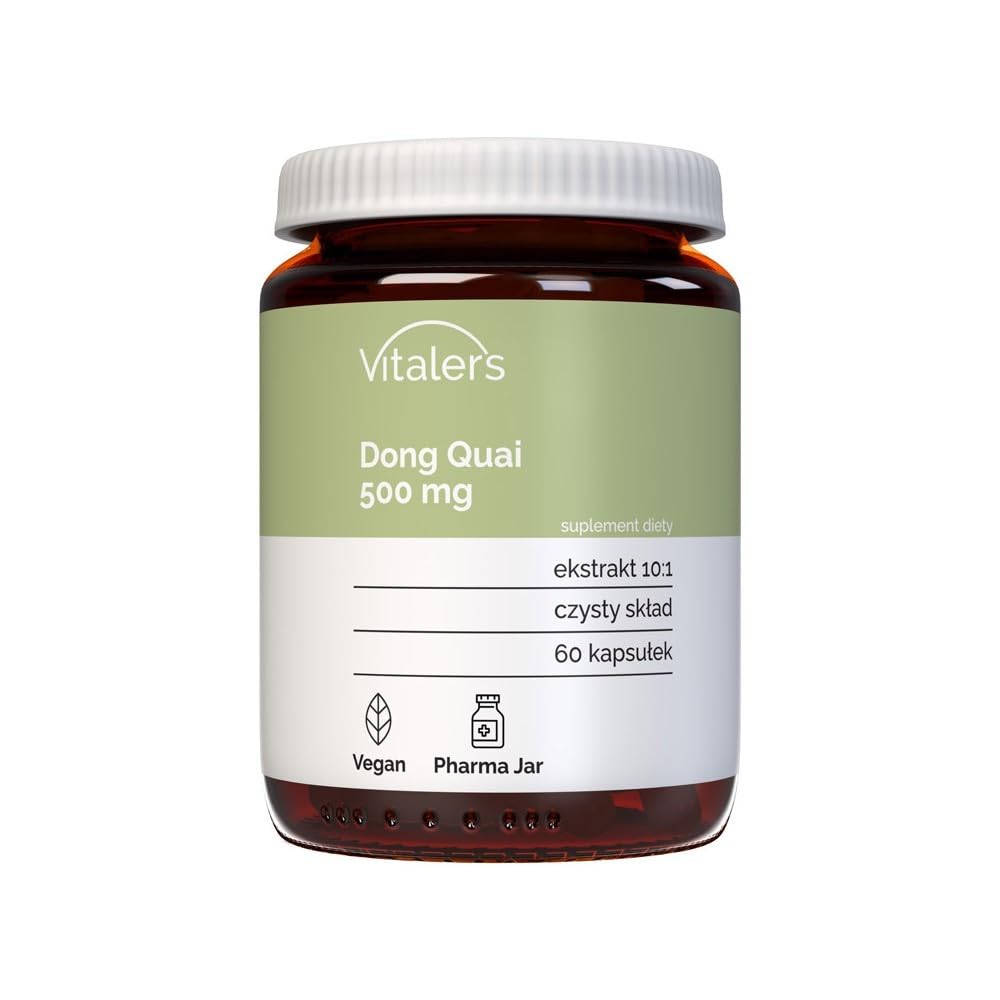 Vitaler's Dong Quai 500 mg - 60 Kapseln, Vegan, 2 Monate Supplementation Keine Konservierungsstoffe, Reine Zusammensetzung