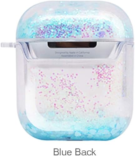 Miniatura 2 de SGVAHY Bling Quicksand - Funda compatible con Airpods 1 y 2, con lentejuelas líquidas con purpurina de lujo, funda protectora dura transparente con