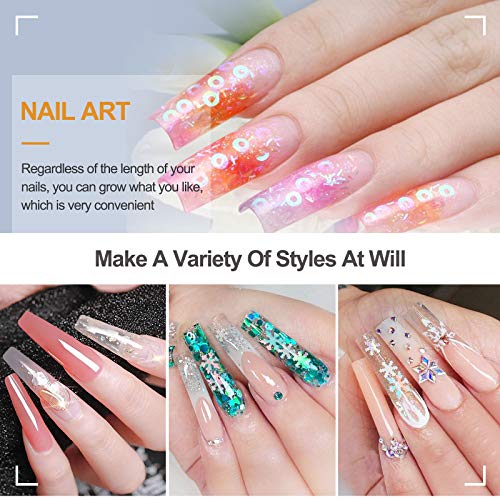 Kalolary 400 Stk. Transparente falsche Nägel, Extra lange U-Kurve Nagelspitzen Acryl C Kurve Nagel Tips Full Cover Gel… – Bild 6