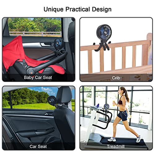 Homelifairy Stroller Fan Clip On For Baby Battery Operated Fan Portable Fan Rechargeable Mini Handheld Car Seat Fan Small Usb Desk Personal Fan For Stroller Accessories Crib Car Rides (Black) #TOP5