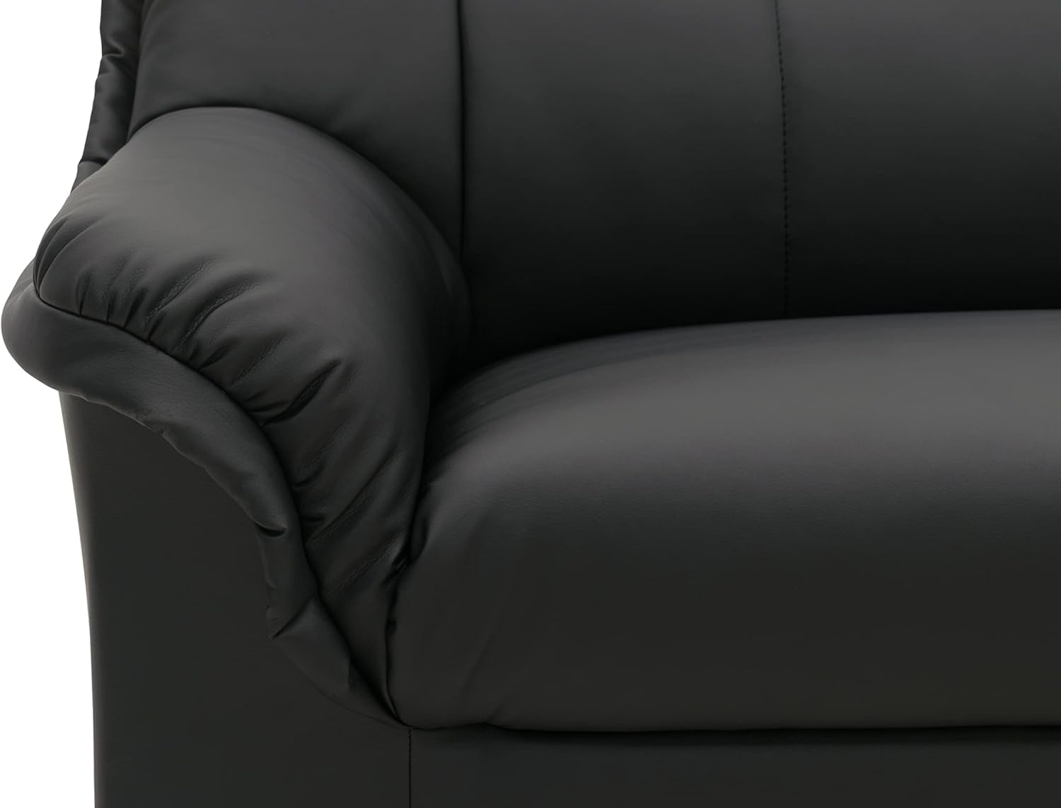 DOMO. collection Sofa Berlin, Leder, klassisches 3er Sofa, Polstergarnitur mit weichem Kunstleder und hochwertigem Federkern, 3 Sitzer 178 x 90 x 89 cm (BxTxH), schwarz