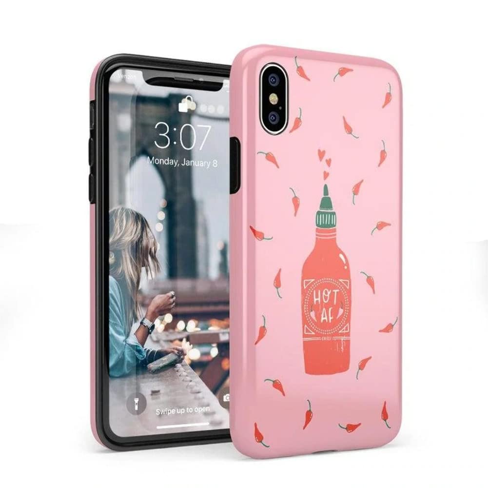 Amazon.com: Casely iPhone X/XS Case | Spicy AF | Pink Chili Hot