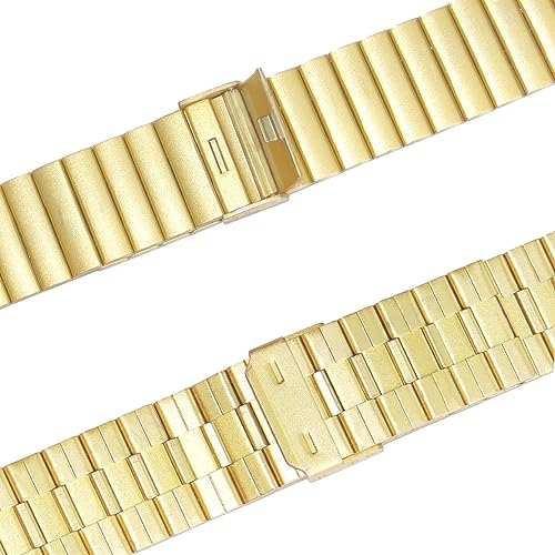 Image of ACM Watch Strap Stainless Steel Metal 22mm compatible with Fire-Boltt Invincible Plus Bsw097 Smartwatch Adjustable Belt Band Champagne Gold