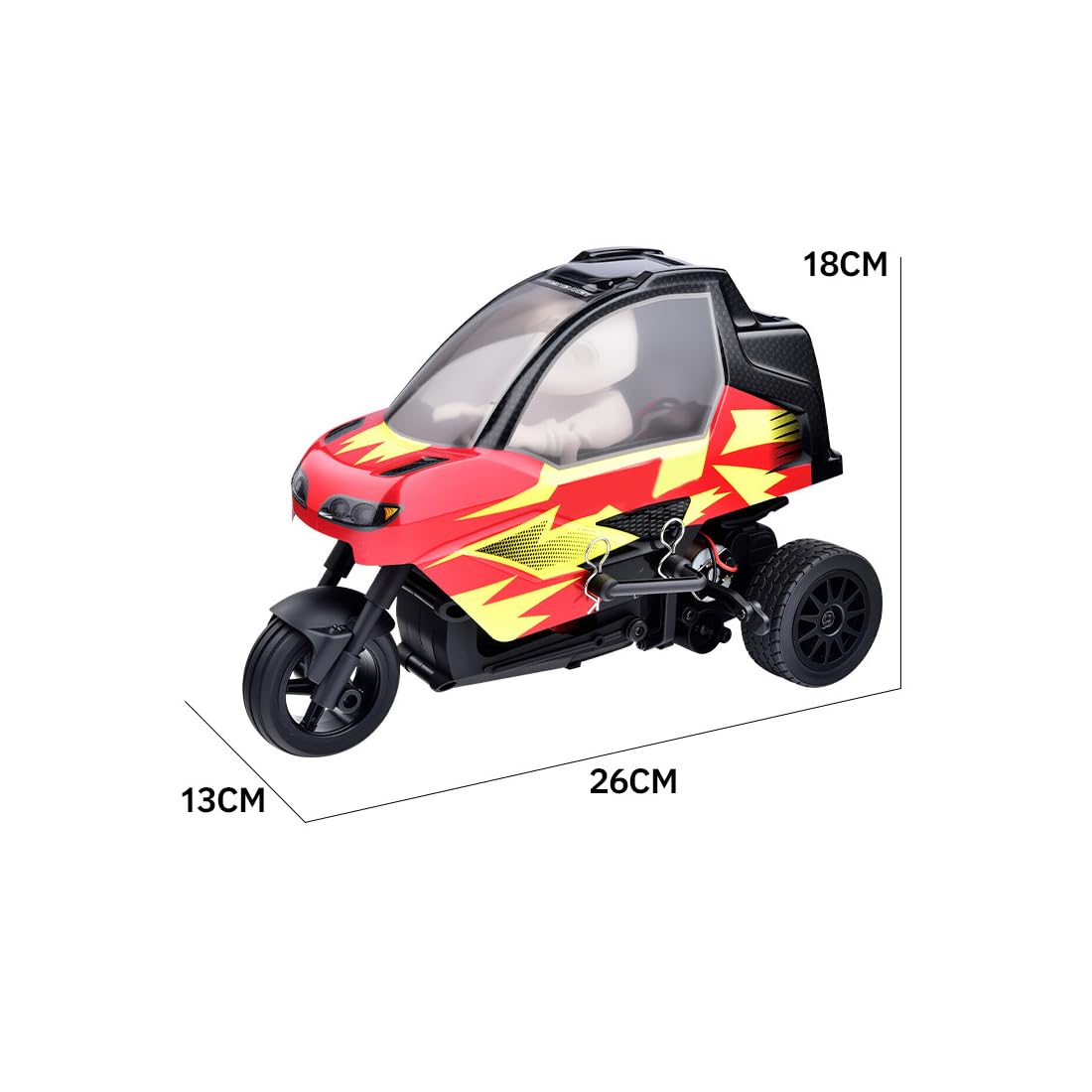 1/8 RC Trike 2.4GHz 3WD Elektro Dreirad High Speed Fahrzeug 370 Motor LED Beleuchtung Wasserdicht Lange Fahrzeit(Blau)
