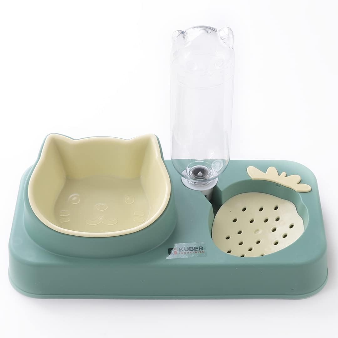 Heart Home 2-in-1 Cat & Dog Bowl Set With Replaceable Water Bottle|Detachable Cat Bowl Set|Premium PP & ABS Plastic|Non-Toxic|Suitable For Small & Medium Pets|PT303M|Light Green (B0CQXDSXTG) Amazon Price History, Amazon Price Tracker