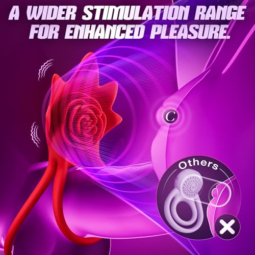 Image of Vibrating Cock Ring Sex Toys - MOOLIGIRL AI Lover Rose Toy Penis Ring Vibrator, Couples Sex Toys for Men Women, 9 Vibration Modes App Control Clitoral Stimulator Female Adult Toys Vibrater Cockring