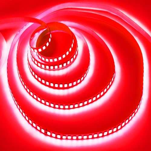Image of LED Strip Lights, 16.4ft /5m AC110-130V Dimmable 10000LM SMD 2835 600 LEDs Tube Waterproof IP68 LED Lights Strip Ribbon, More Brightness Than Low Voltage LED Strip Lights (Red)