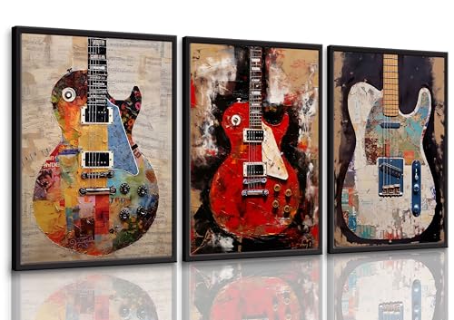 Graffiti Guitar Wall Art Set of 3