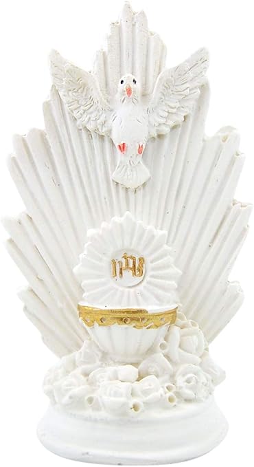 Topo De Bolo De Primeira Comunhao Com Lhs Calice E Design De Pomba De Espirito Santo Estatueta Lembranca 8 Cm Amazon Com Br