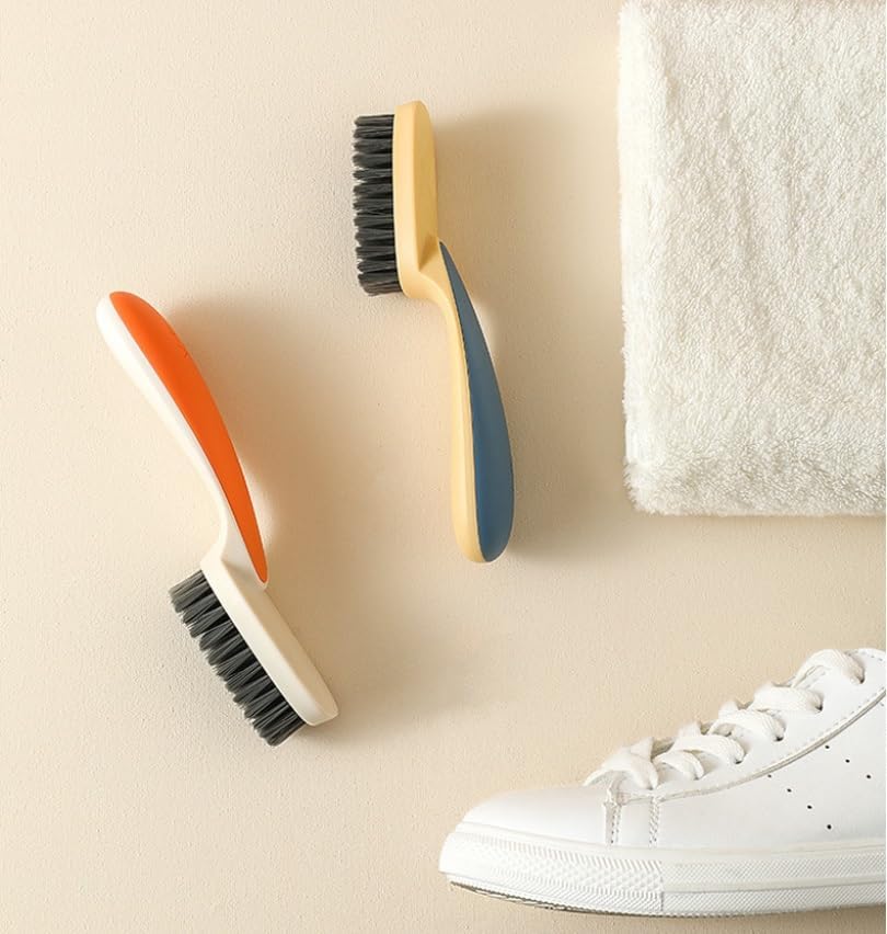 Soft Hair Brush for Shoes Non Damaging for Household Use Ultra Shoe Cleaning Tool(White-Dinosaur Doodle4)