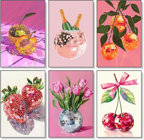 ZUUMGAR 6 Stück Malen Nach Zahlen Erwachsene, Paint by Numbers Malen Nach Zahlen, DIY Tasse mit Pinseln und Acrylfarben Handgemalt Ölgemälde Leinwand für Home Decor, Ohne Rahmen 20x30CM/8x12in