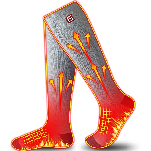 Autocastle Heated Socks Rechargeable Battery Heat Socks for Men Women,Unisex Winter Warm Battery Powered Heating Thermal Socks Novelty Sports Outdoor Heated Socks Hunting Foot Warmer