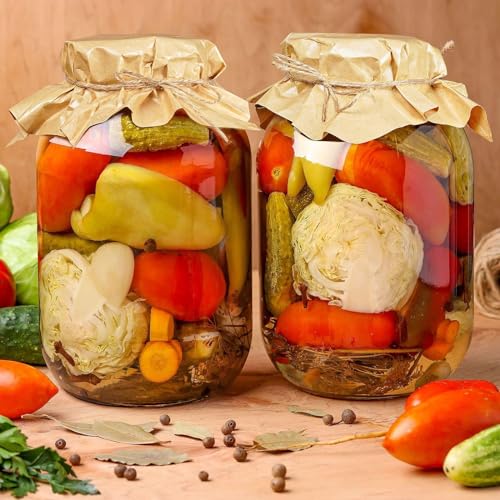 Image of 1 Gallon Glass Mason Jar with Airtight Lids, 2 Pack Wide Mouth Storage Jars