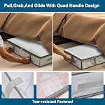 4 Packs Under Bed Storage Containers Bins, Humid-Proof Plastic Underbed Storage Bins, Closet Organizers and Clothes Storage Bags, Under the Bed Blanket Storage with Handles for Clothes,Bedroom - Image 3
