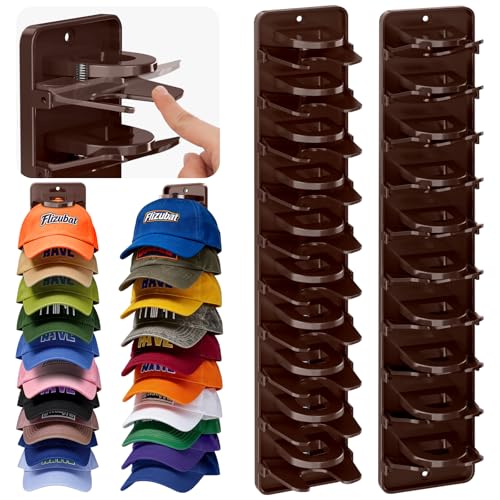 Organiseur à pince pour casquettes - 2 paquets, rangement mural