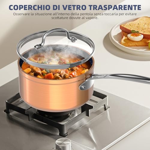 Nuwave 12 Piece Cookware Set - Duralon Blue Ceramic Non-Stick Frying Pans Saucepans Deep Sauté Pan Induction Compatible PFAS Free With Lids