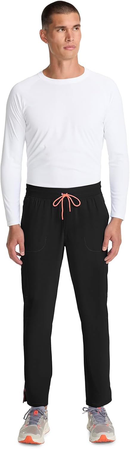 Cherokee Infinity Mens Drawstring Straight Leg Scrub Pants Mid Rise Zip Fly, 6 Pockets, Rib-Knit Waistband – IN200A - Image 3