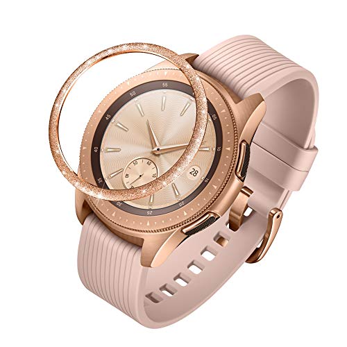 GELISHI Stainless Steel Bezel Ring Compatiable Galaxy Watch 42mm/Gear Sport Bezel Loop Adhesive Cover Anti Scratch & Collision Protector for Galaxy Watch Accessory - Rose Gold