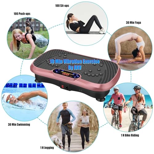 Müzikli Titreşimli Egzersiz Aleti – Tüm Vücut İçin Titreşimli Zayıflama Cihazı, Yağ Yakımı ve Ödem Atıcı, Sessiz Kullanım, Bluetooth Hoparlörlü Ev Tipi Fitness Titreşimli Zayıflama Spor Aleti, Pembe