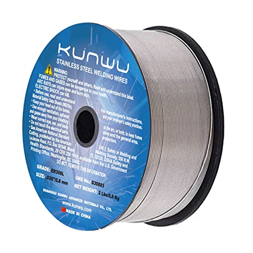 Kunwu Er308L Stainless Steel Mig Welding Wire 0.030" X 2 Lb Spools (1, 0.030 In.) #TOP14