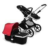 Bugaboo Fox Complete Full-Size Stroller, Neon Red/Black - Fully-Loaded Foldable Stroller with Advanced Suspension and All-Terrain Wheels