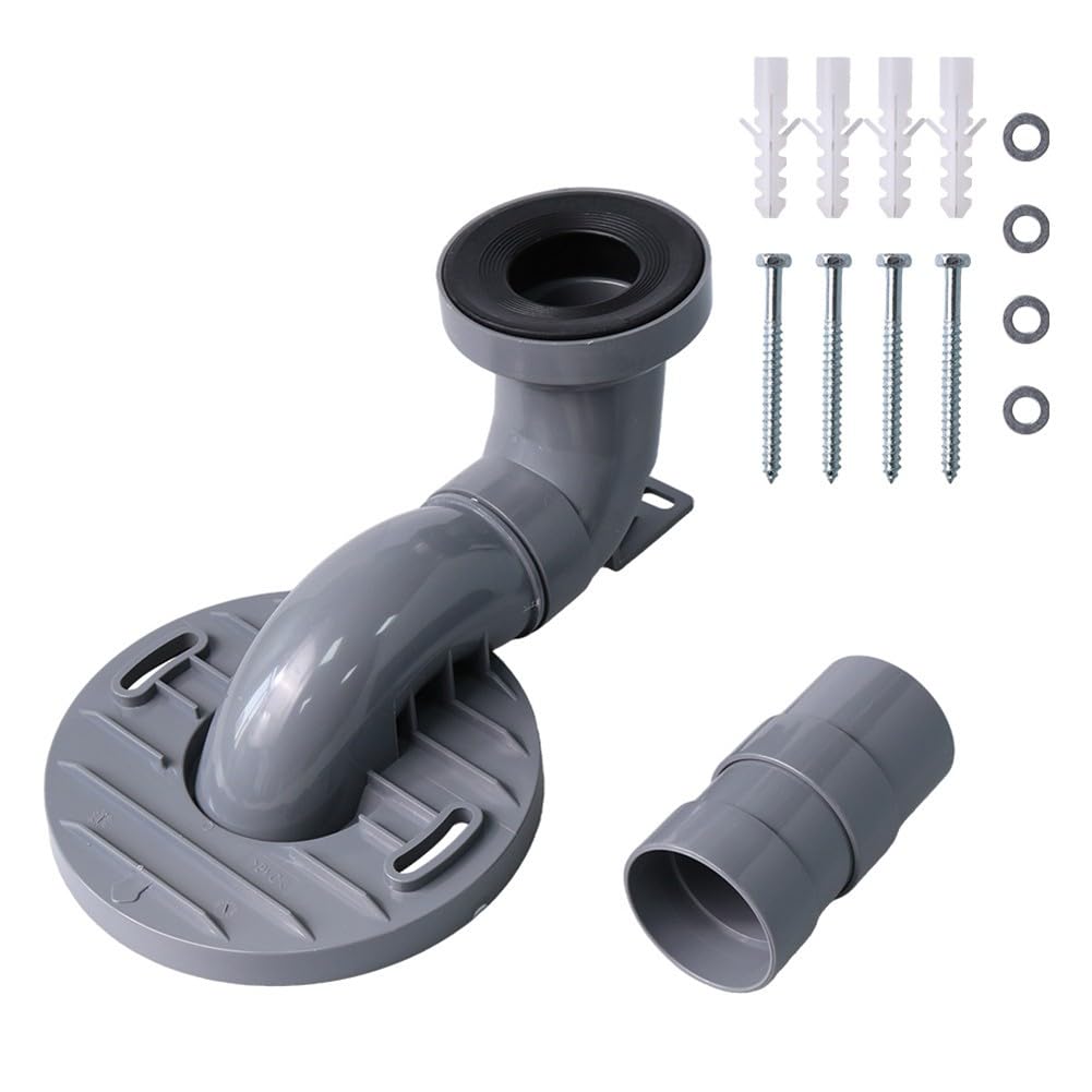 ReachMall Toiletten-Siphon-Schalthebel, PVC, verstellbar, geruchsdicht, auslaufsicher, für 110 mm Ablaufrohr für intelligente Toilette, Badezimmer, Abflusslösung