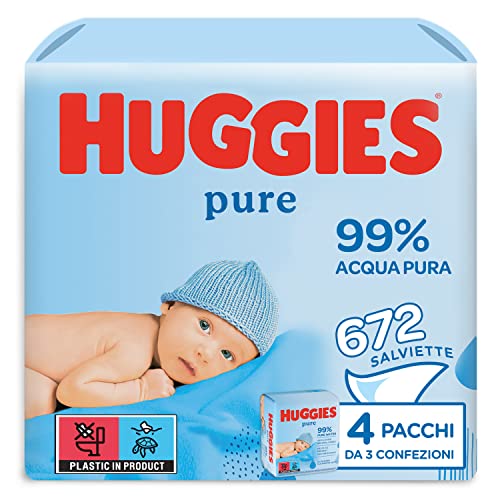 Salviette Umide Huggies Everyday - 560 Pezzi Con 99% Acqua Pura E Fibre Naturali - Per Neonati