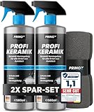 Keramikversiegelung Auto Set 2x 550 ml inkl. 2x Mikrofasertuch - Keramik Versiegelung für perfekten Glanz mit Versiegelungs-Effekt - Premium Lackversiegelung, Flüssigglas für alle Lacke