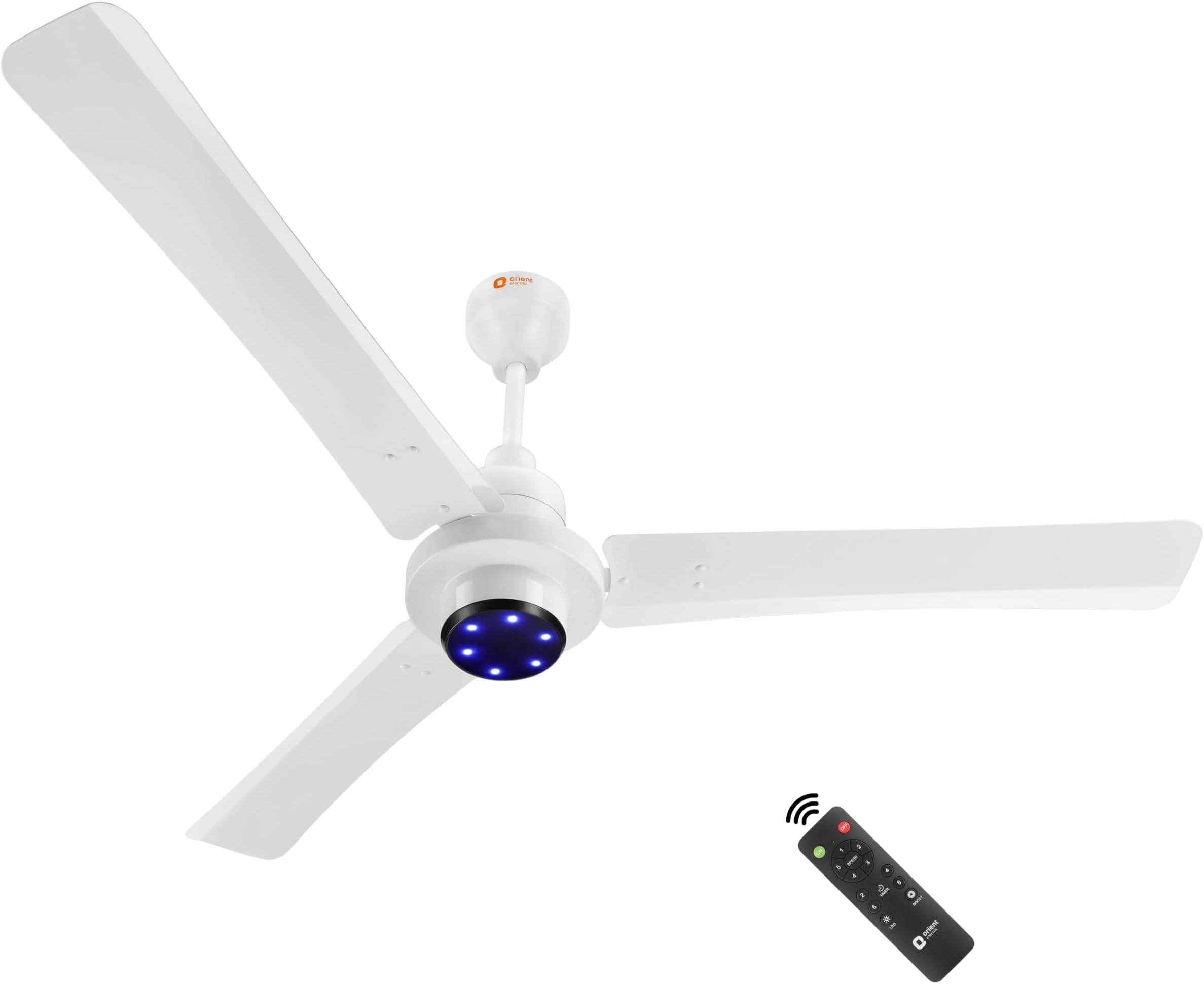 Orient Electric I Tome Pro 1400 mm BLDC Ceiling Fan with Remote | BEE 5-star rated Energy Saving Fan | 3-year warranty by Orient | (White)