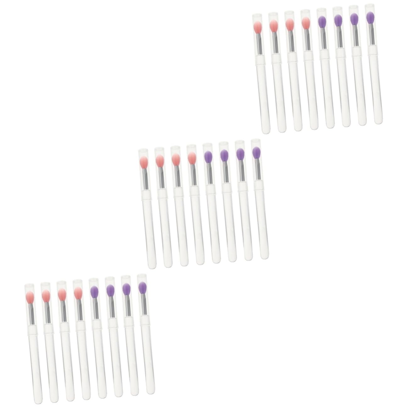 minkissy 24pcs Silicone Eyeshadow and Lip Makeup Applicators Lid Lightweight Easy to Carry Skin-friendly Brushes for Daily Makeup Use