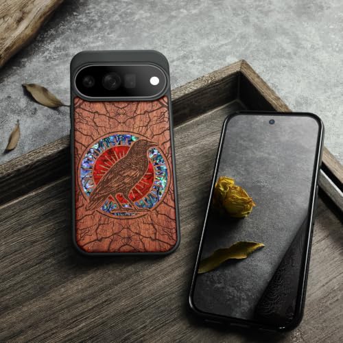 Coque pour Google Pixel 11 compatible Magsafe étui bois gravé rosé Carveit