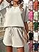GDKRTNAJ Lounge Sets for Women Plain Summer 2 Piece Set Pajamas Loose Solid Tops with Short PJ Sleepwear (Dark Green,XL)