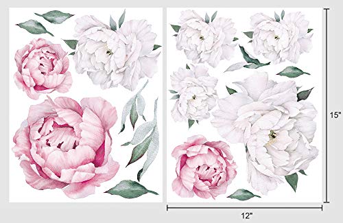 Vinilos Decorativos Flores Acuarela Peonías miniatura 5