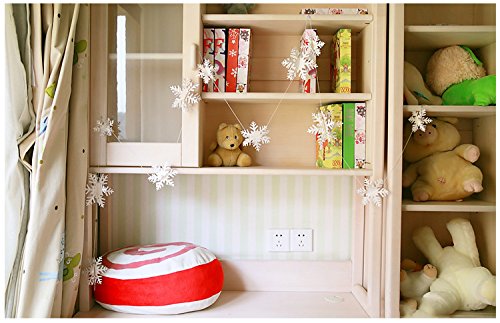 Since 3D Card Paper Christmas White Snowflake Snowflake Paper Flowers Garland Banner For Wedding Holiday Festival Party Home Decor 3M #TOP6