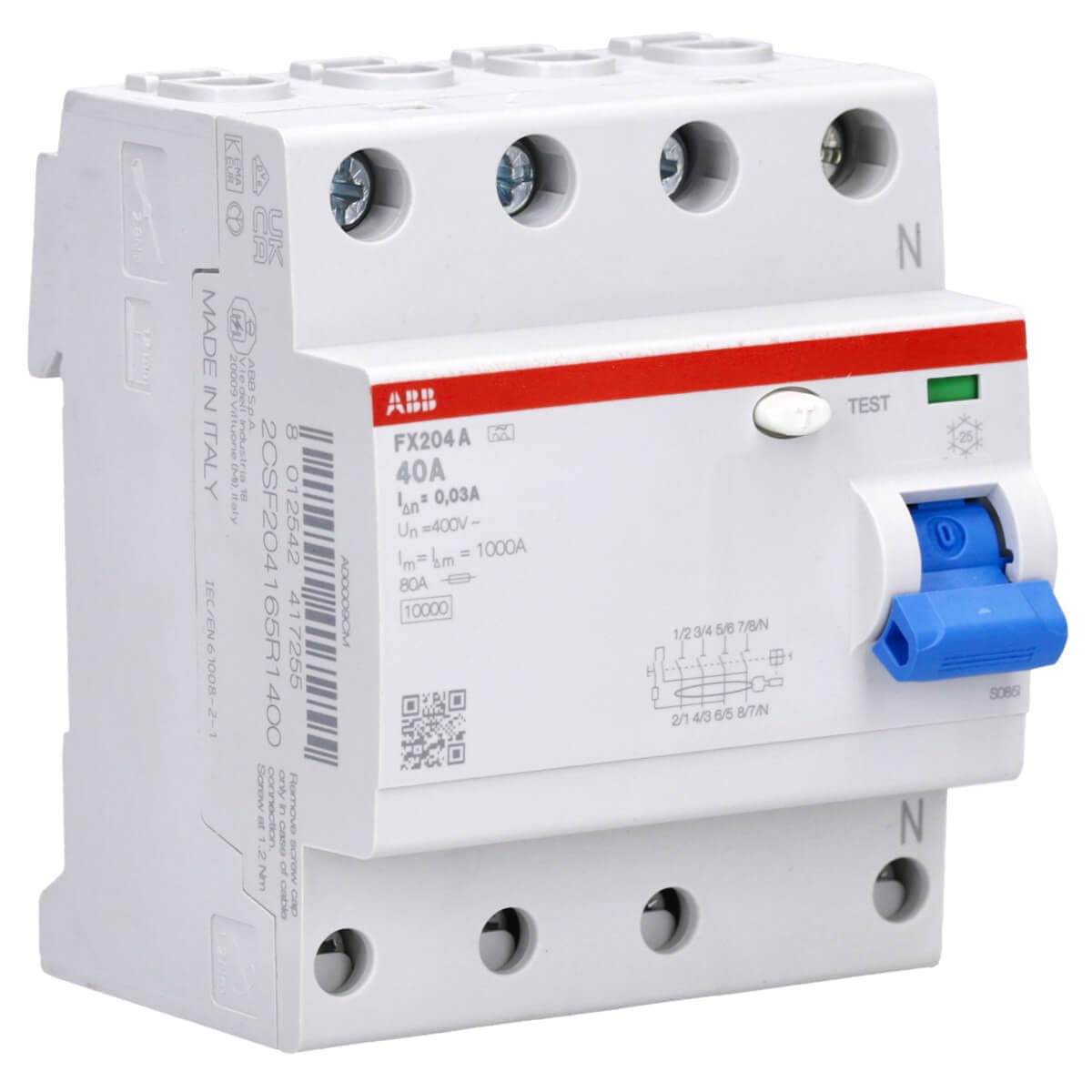 ABB FlexLine Set: 5x SX201-B16 Leitungsschutzschalter B + 1x SX203-B16 Leitungsschutzschalter B + 1x FX204 A-40A/0.03 FI-Schutzschalter + 1x PSX3/24N Phasenschiene