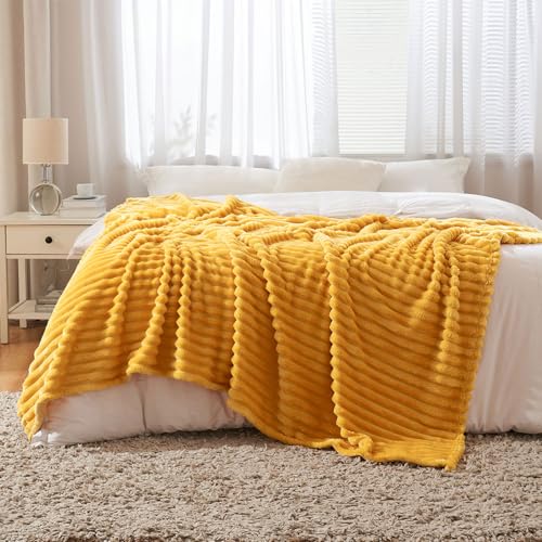 MIULEE Kuscheldecke Fleecedecke Orange Mikrofaser Decke 1er set 125x150cm – Ansicht 5