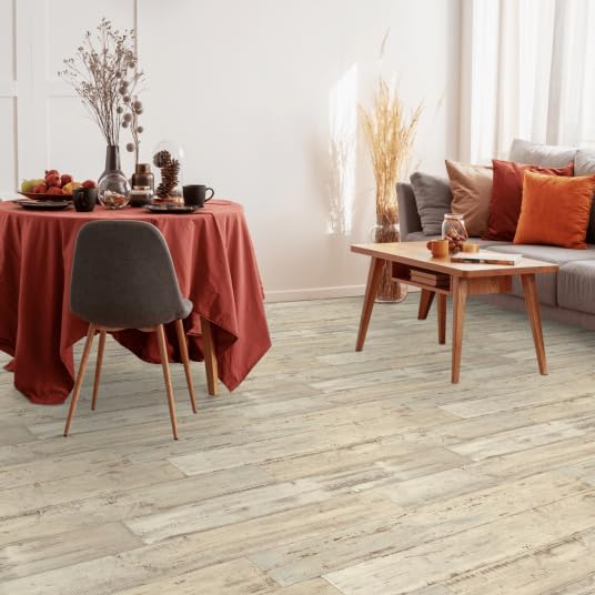 Sol Vinyle Link - Imitation parquet Bois Peint Vieilli - Rouleau de 4m x 3.00m
