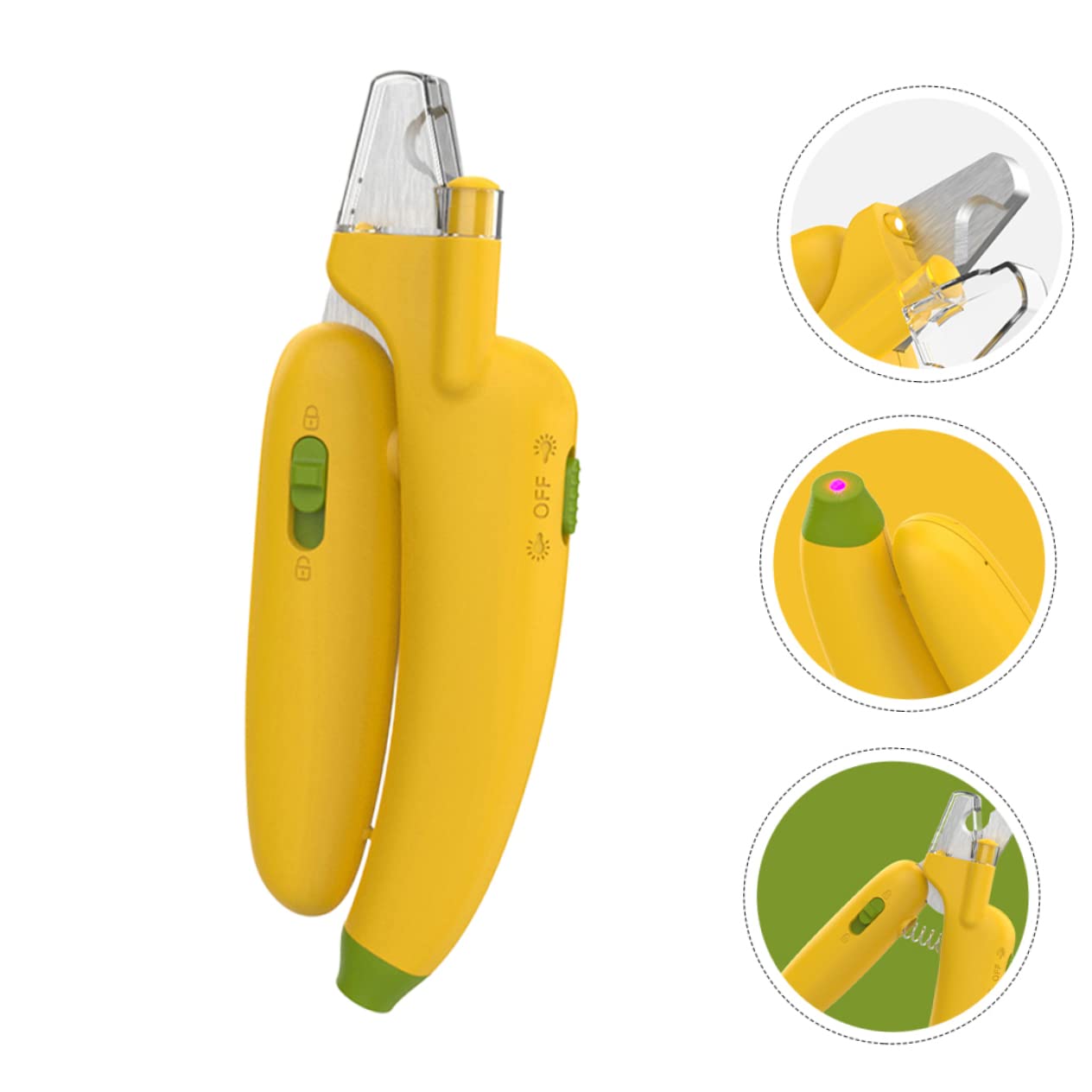 2pezzi Tagliaunghie per LED Strumento per Unghie Design e Affilata per Tagli Precisi Piccole Giallo