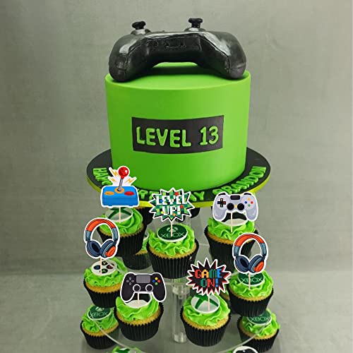 Rsstarxi 36 Pack Video Game Cupcake Toppers Gaming On Controllers GamePad Cupcake Picks Video Game Boys Birthday Cake Decorations for Baby Shower Kids Gamer Birthday Party Decorations - Thumbnail 7