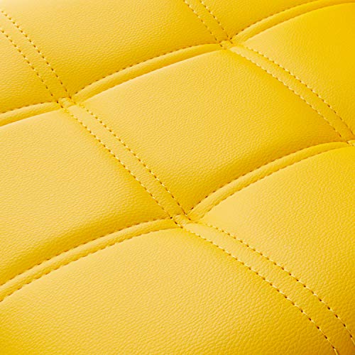 Modern Square Pu Leather Adjustable Bar Stools With Back, Set Of 2, Counter Height Swivel Stool By Leopard (Yellow) #TOP7