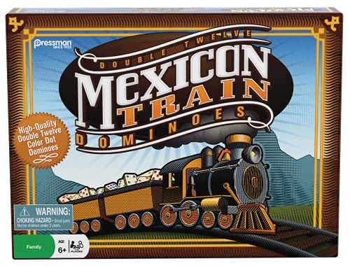Pressman 3928 Mexican Train Dominoes - Beautiful Color Dot Double 12 Dominoes Set thumb #2