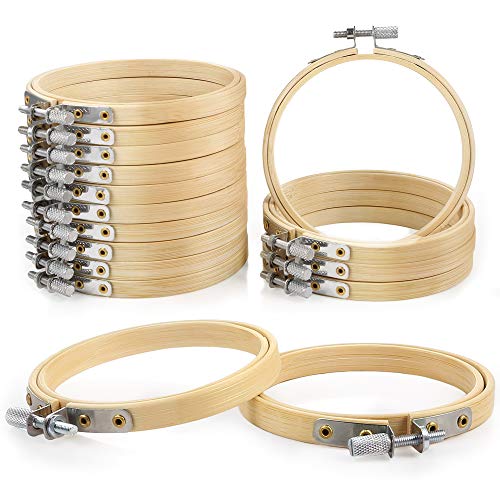 Caydo 16 Pieces 4 Inch Embroidery Hoops Bulk Circle Cross Stitch Hoop Ring for Embroidery and Cross Stitch