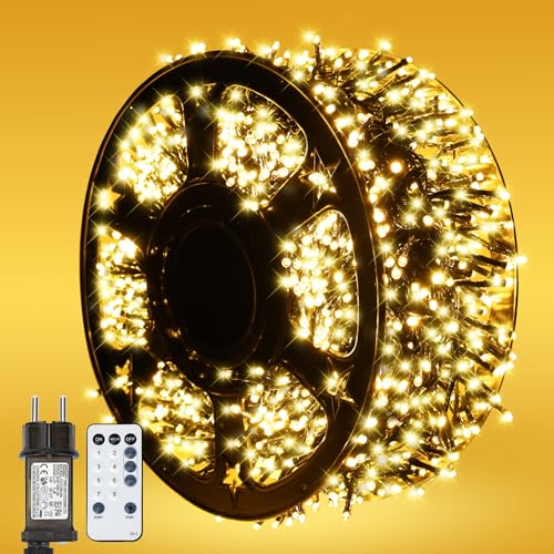 MAGGIFT LED Lichterkette Außen - 20m 1000 LED Cluster Lichterkette Warmweiß mit Stecker/Fernbedienung/8 Modi/Timer/Dimmbar, Wasserdicht Aussen Büschellichterkette für Innen Outdoor Weihnachtsbaum Deko MAGGIFT LED Lichterkette Außen - 20m 1000 LED Cluster Lichterkette Warmweiß mit Stecker/Fernbedienung/8 Modi/Timer/Dimmbar, Wasserdicht Aussen Büschellichterkette für Innen Outdoor Weihnachtsbaum Deko