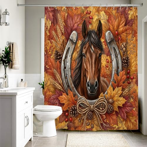 Rideau de douche extra long rustique orange 183x243 cm lavable