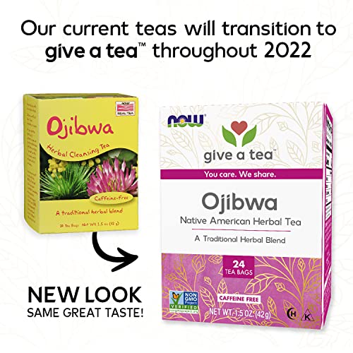 Now Foods Give A Tea™ Ojibwa Tea, Herbal, Caffeine-Free, 24 Bags, Traditional North American Blend For Overall Wellness (Pack Of 3) #TOP4